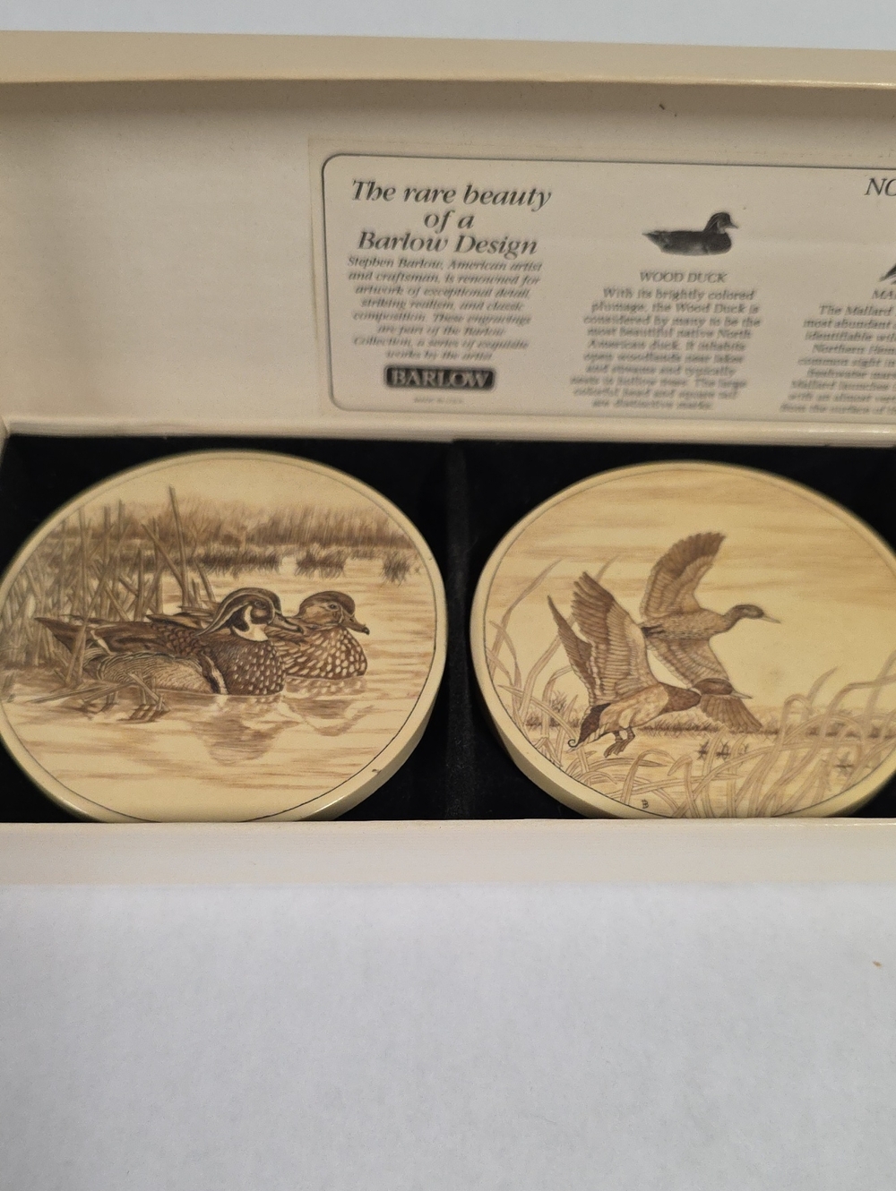 Barlow Vintage Set Of North American Waterfowl Resin Coasters, Set Of (4)